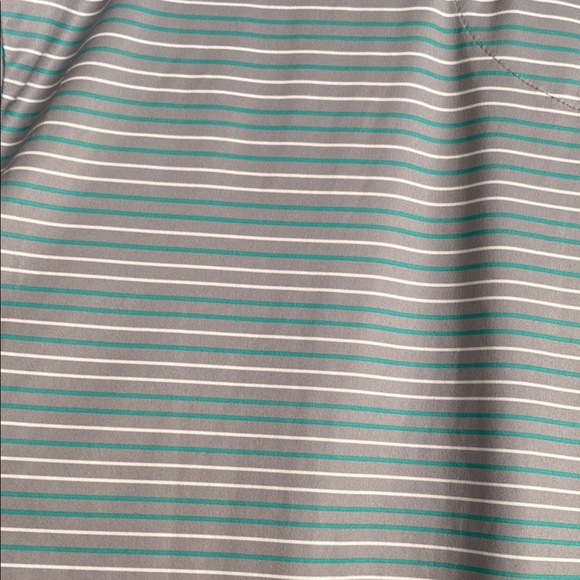 Ben Hogan Performance Green, White and Gray Striped Golf Polo Shirt - Picture 4 of 6